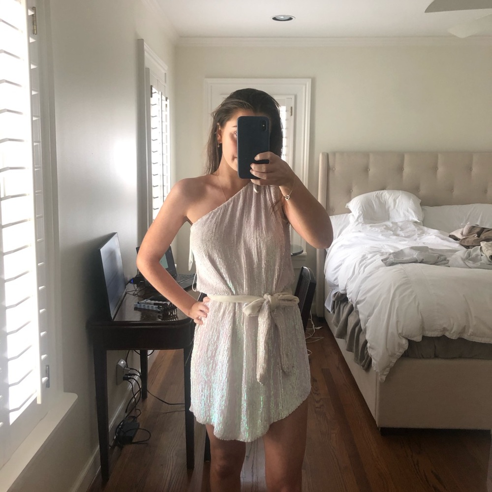 Retrofete Ella One-Shoulder Sequin Dress